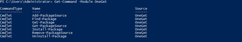 OneGetCmdlets