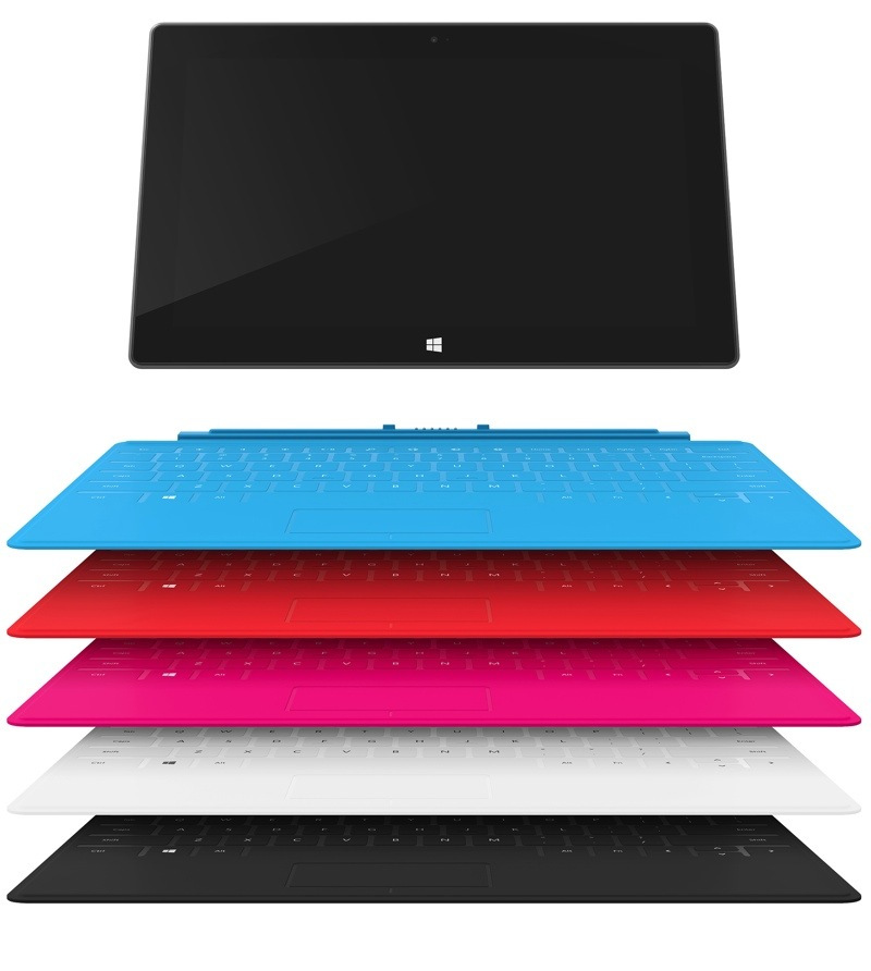Microsoft Surface with all Touch Cover Colors